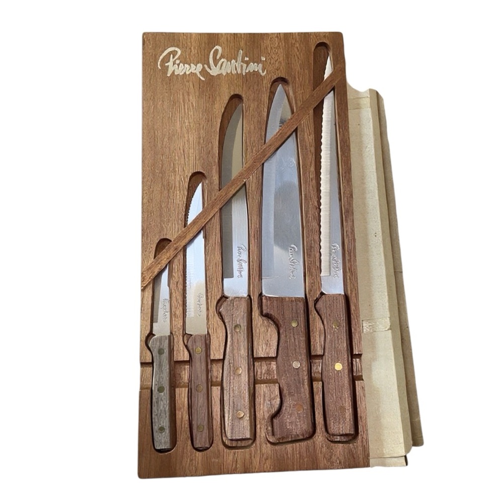 Vintage Knife Set Pierre Santini Stainless Cutlery New Deadstock